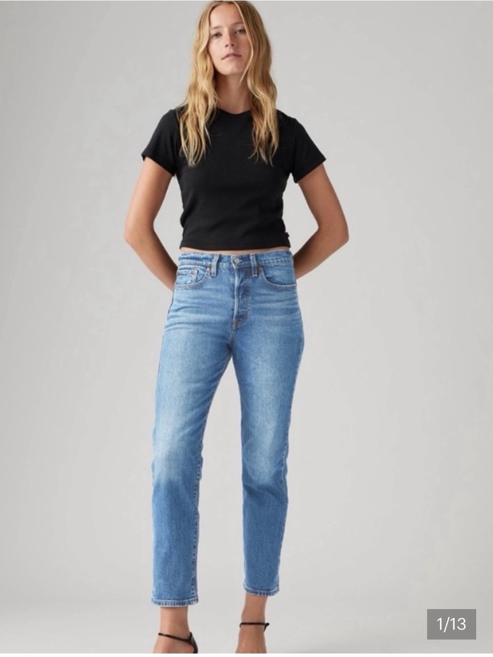 Levi's Wedgie High-Rise Straight Jeans — Light Blue